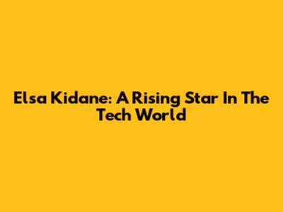 Elsa Kidane: A Rising Star In The Tech World