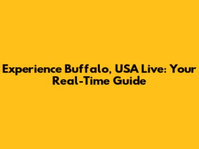 Experience Buffalo, USA Live: Your Real-Time Guide