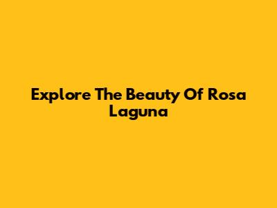 Explore The Beauty Of Rosa Laguna