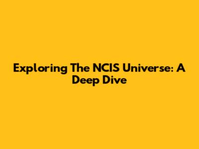 Exploring The NCIS Universe: A Deep Dive