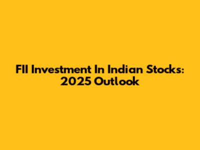 FII Investment In Indian Stocks: 2025 Outlook