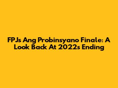 FPJ's Ang Probinsyano Finale: A Look Back At 2022's Ending