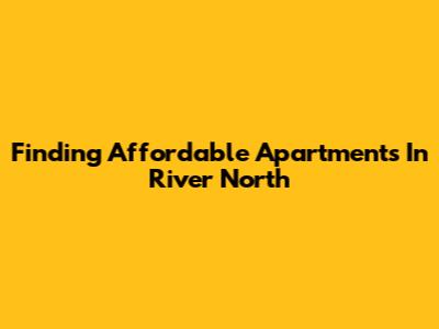 Finding Affordable Apartments In River North