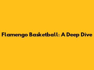 Flamengo Basketball: A Deep Dive