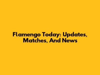 Flamengo Today: Updates, Matches, And News