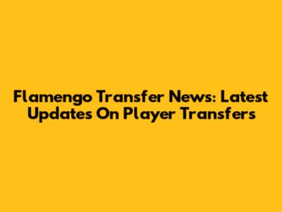 Flamengo Transfer News: Latest Updates On Player Transfers