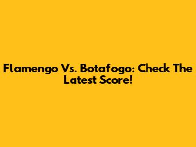 Flamengo Vs. Botafogo: Check The Latest Score!