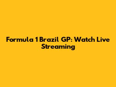 Formula 1 Brazil GP: Watch Live Streaming