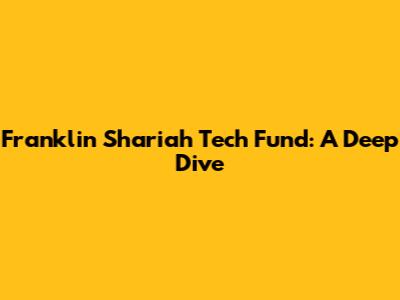 Franklin Shariah Tech Fund: A Deep Dive