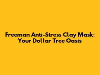 Freeman Anti-Stress Clay Mask: Your Dollar Tree Oasis