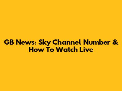GB News: Sky Channel Number & How To Watch Live