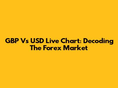 GBP Vs USD Live Chart: Decoding The Forex Market