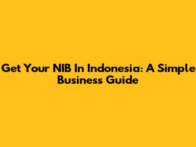 Get Your NIB In Indonesia: A Simple Business Guide