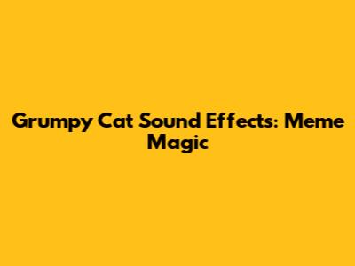 Grumpy Cat Sound Effects: Meme Magic