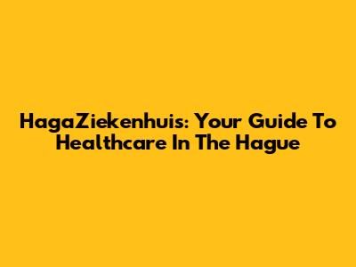 HagaZiekenhuis: Your Guide To Healthcare In The Hague
