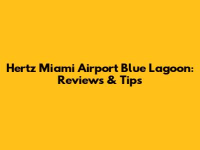 Hertz Miami Airport Blue Lagoon: Reviews & Tips