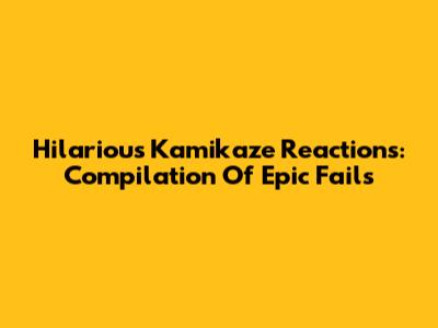 Hilarious Kamikaze Reactions: Compilation Of Epic Fails