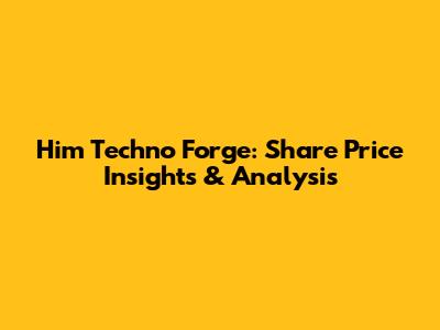 Him Techno Forge: Share Price Insights & Analysis