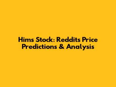 Hims Stock: Reddit's Price Predictions & Analysis