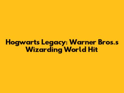 Hogwarts Legacy: Warner Bros.'s Wizarding World Hit