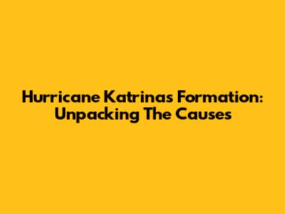 Hurricane Katrina's Formation: Unpacking The Causes