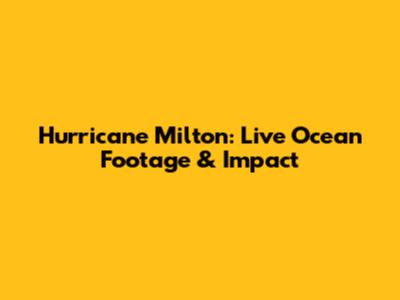 Hurricane Milton: Live Ocean Footage & Impact
