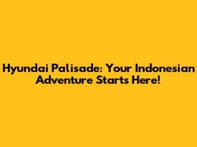 Hyundai Palisade: Your Indonesian Adventure Starts Here!