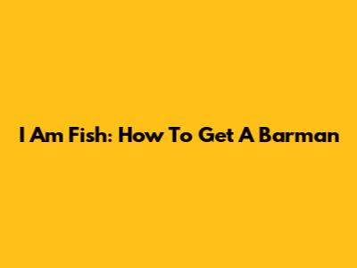 I Am Fish: How To Get A Barman