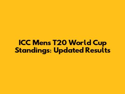 ICC Men's T20 World Cup Standings: Updated Results