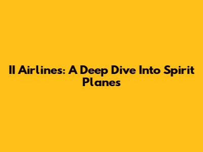 II Airlines: A Deep Dive Into Spirit Planes