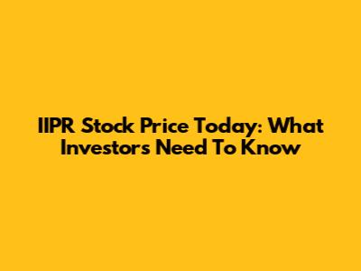IIPR Stock Price Today: What Investors Need To Know