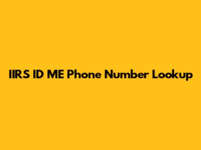 IIRS ID ME Phone Number Lookup
