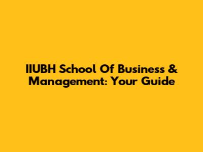 IIUBH School Of Business & Management: Your Guide