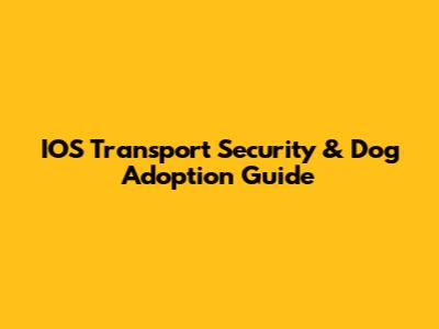 IOS Transport Security & Dog Adoption Guide