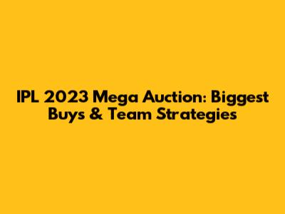 IPL 2023 Mega Auction: Biggest Buys & Team Strategies