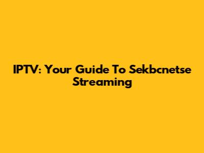 IPTV: Your Guide To Sekbcnetse Streaming