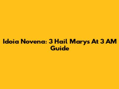 Idoia Novena: 3 Hail Marys At 3 AM Guide