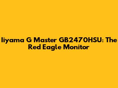Iiyama G Master GB2470HSU: The Red Eagle Monitor