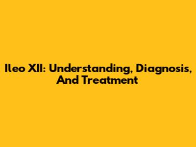 Ileo XII: Understanding, Diagnosis, And Treatment