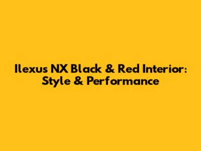 Ilexus NX Black & Red Interior: Style & Performance