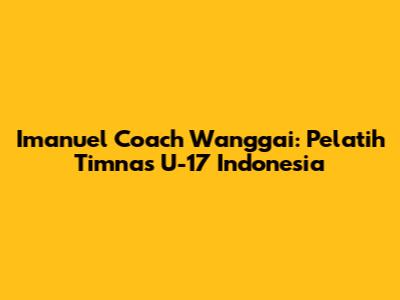 Imanuel 'Coach' Wanggai: Pelatih Timnas U-17 Indonesia