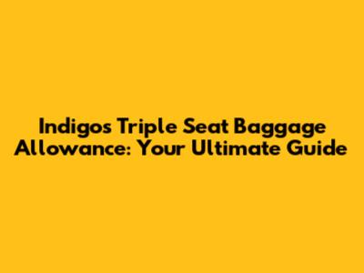 Indigo's Triple Seat Baggage Allowance: Your Ultimate Guide