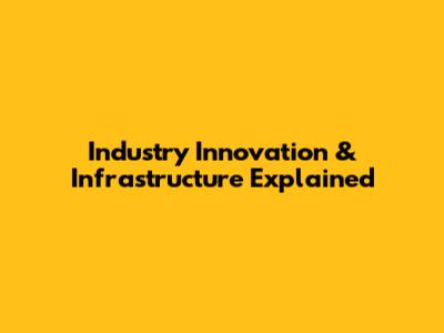 Industry Innovation & Infrastructure Explained