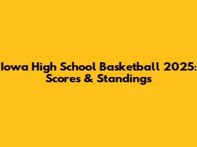 Iowa High School Basketball 2025: Scores & Standings