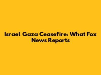 Israel Gaza Ceasefire: What Fox News Reports
