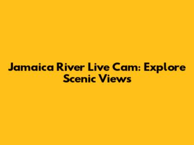 Jamaica River Live Cam: Explore Scenic Views