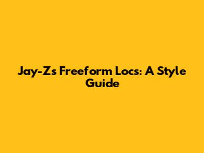 Jay-Z's Freeform Locs: A Style Guide
