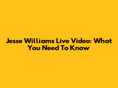 Jesse Williams Live Video: What You Need To Know