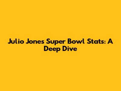 Julio Jones' Super Bowl Stats: A Deep Dive