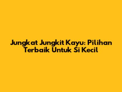 Jungkat Jungkit Kayu: Pilihan Terbaik Untuk Si Kecil